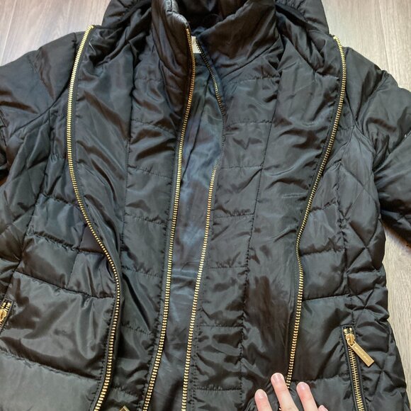 Michael Kors Black Quilted Down Puffer Coat Size M - Picture 9 of 12